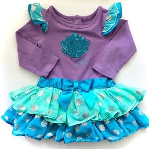 Disney Ariel long sleeve tutu onesie dress.